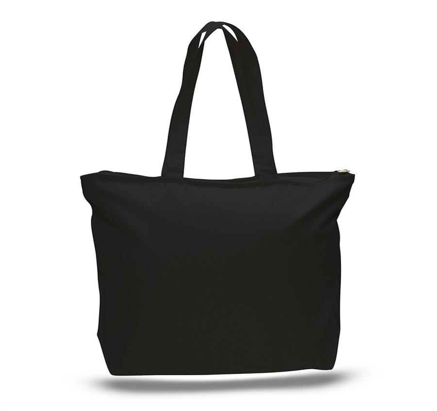Jumbo Canvas Zipper Tote with bottom Gusset